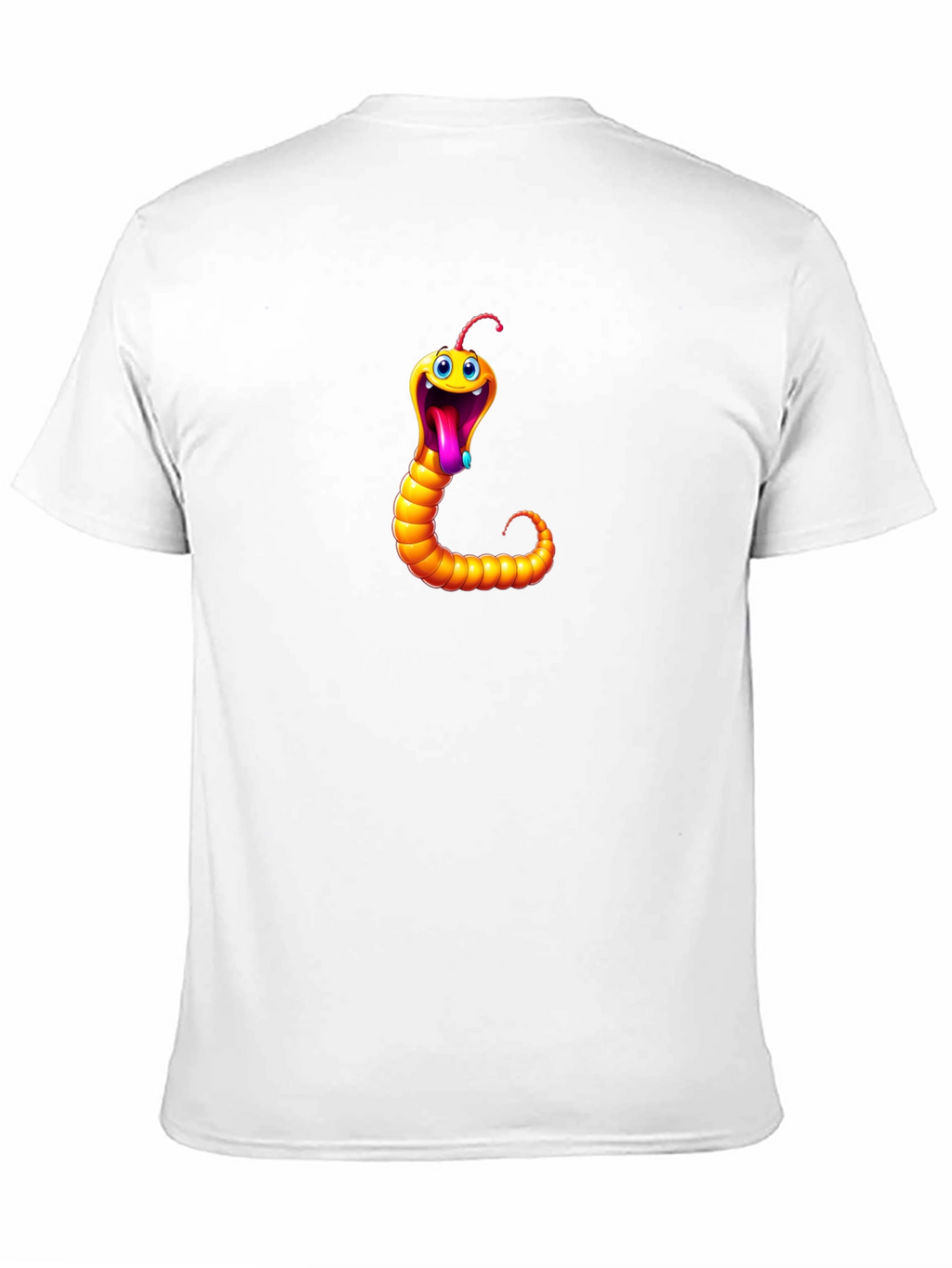 Funny Worm Graphic Tee - Black Cotton T-Shirt