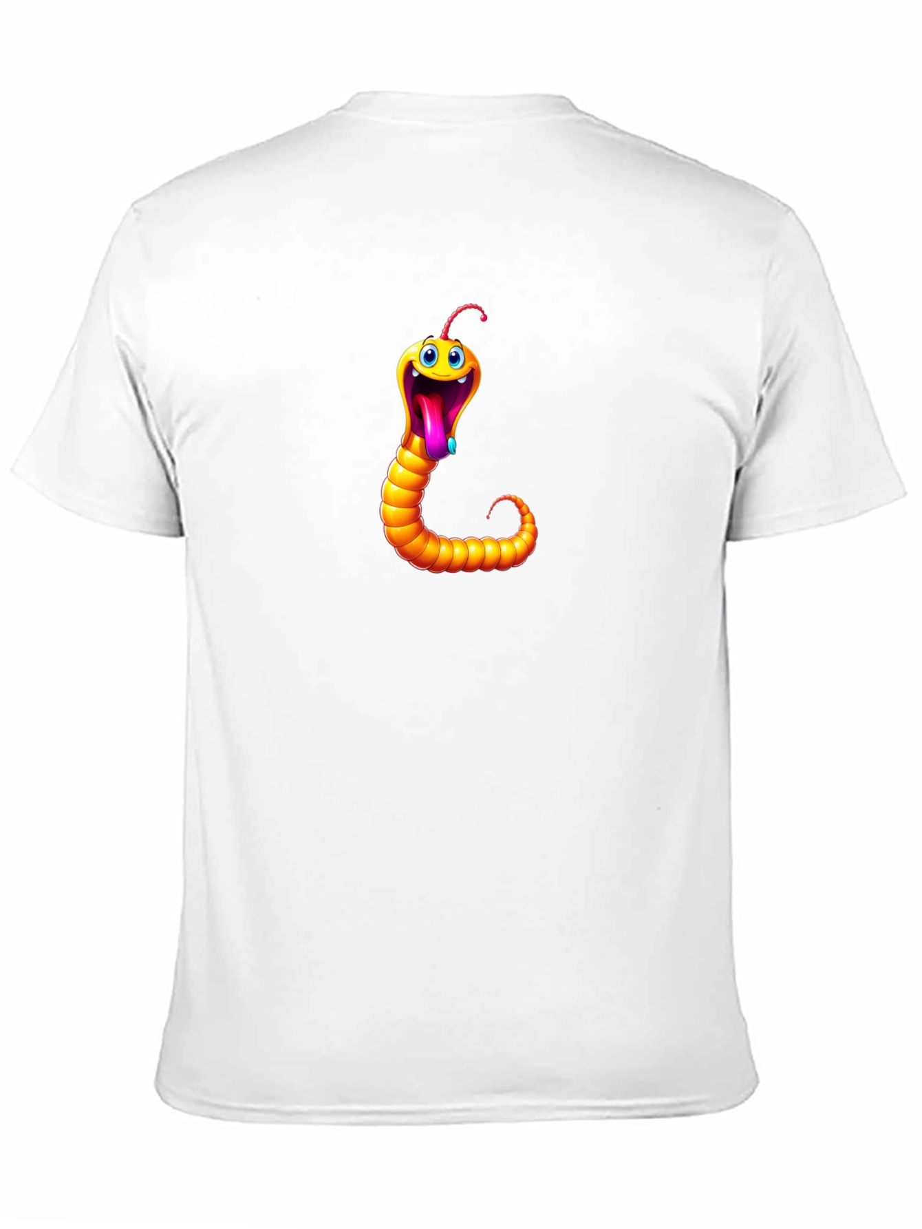 Funny Worm Graphic Tee - Black Cotton T-Shirt