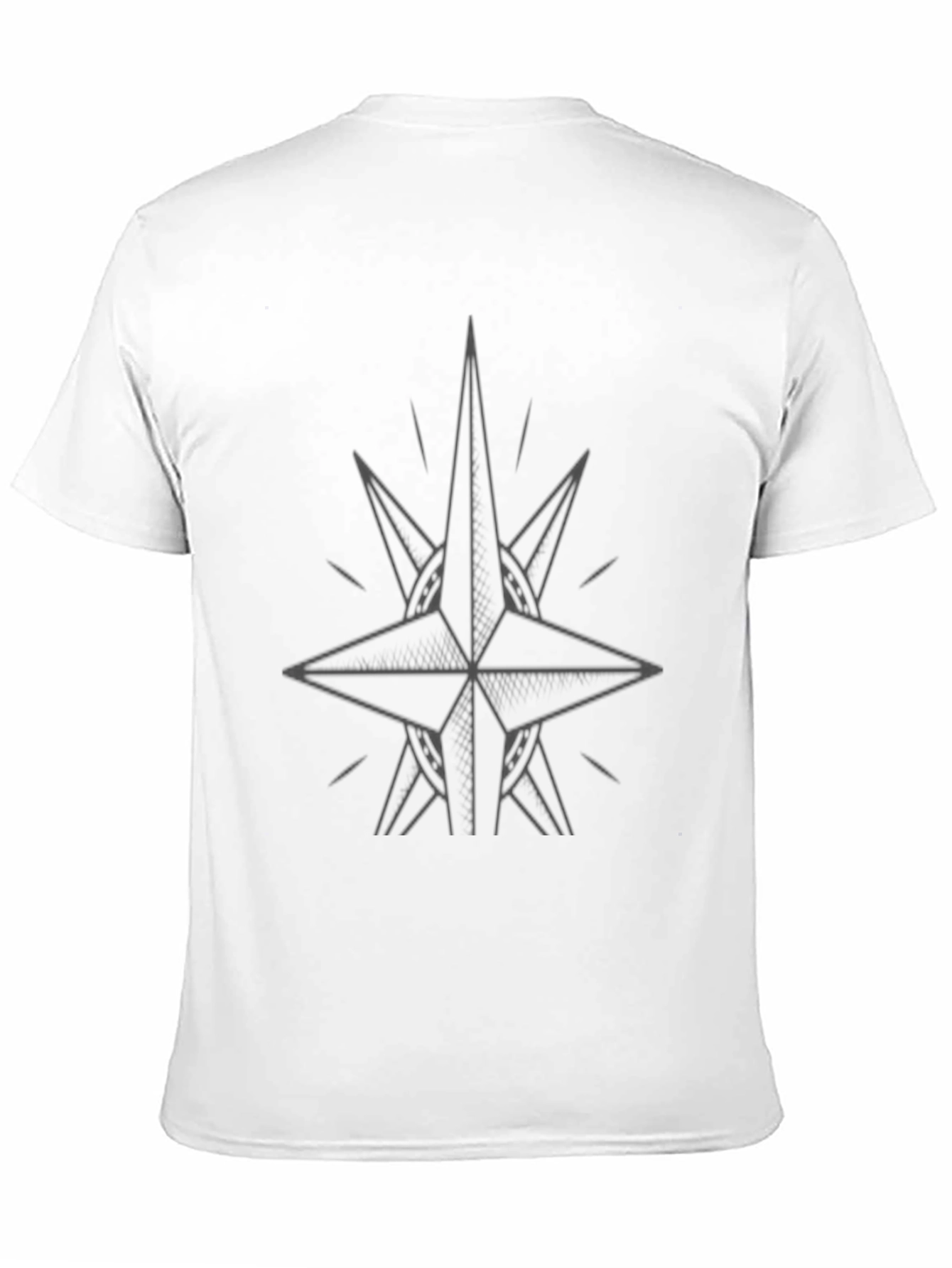 Mens Black Graphic Tee - Compass Star Design