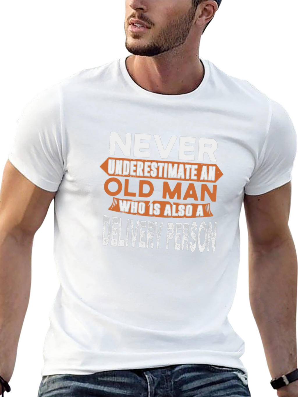 Never Underestimate an Old Man Delivery Person T-Shirt