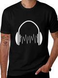 Headphone Soundwave Graphic Tee - Black