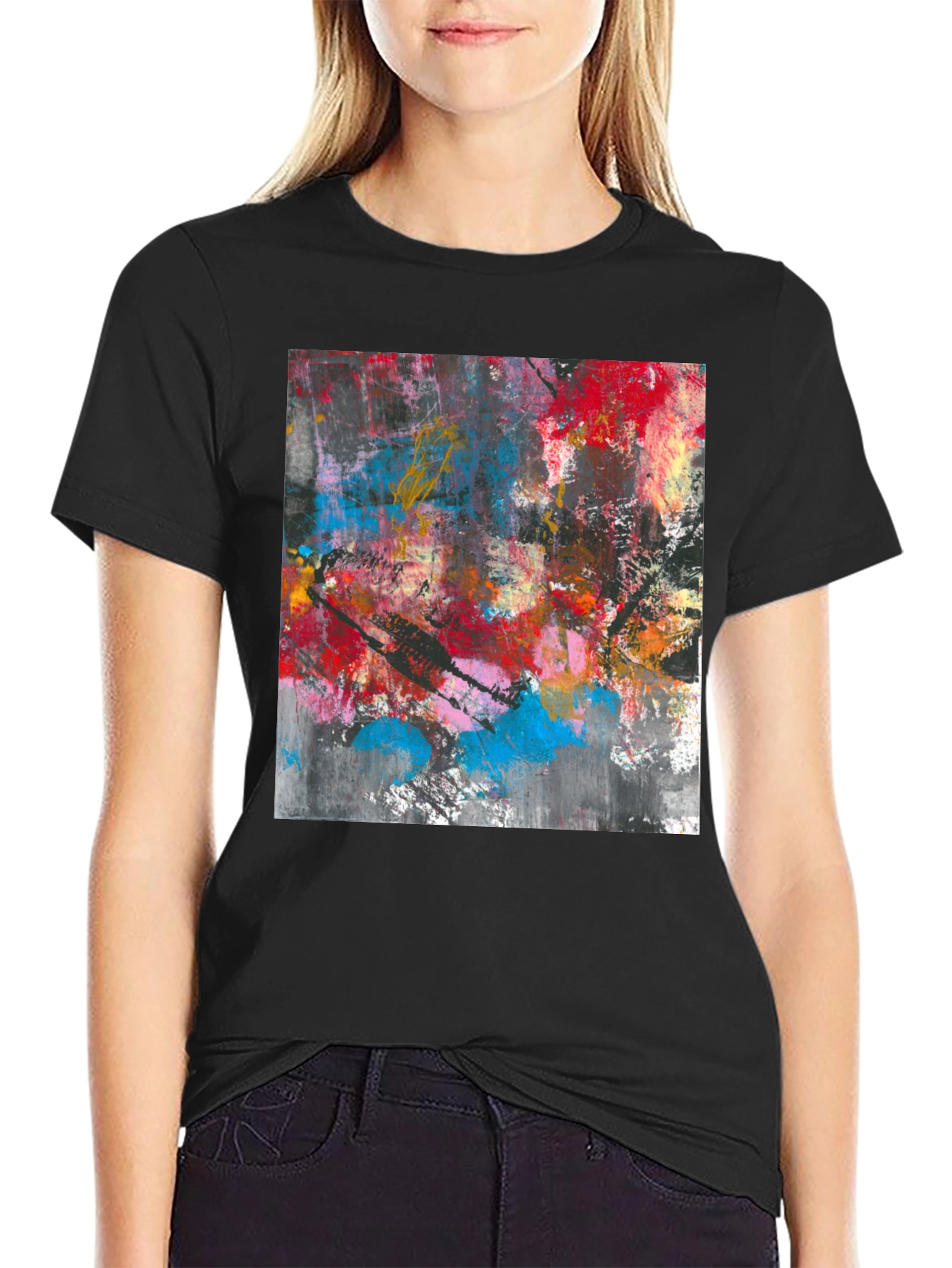 Abstract Art Print T-Shirt - Modern Style