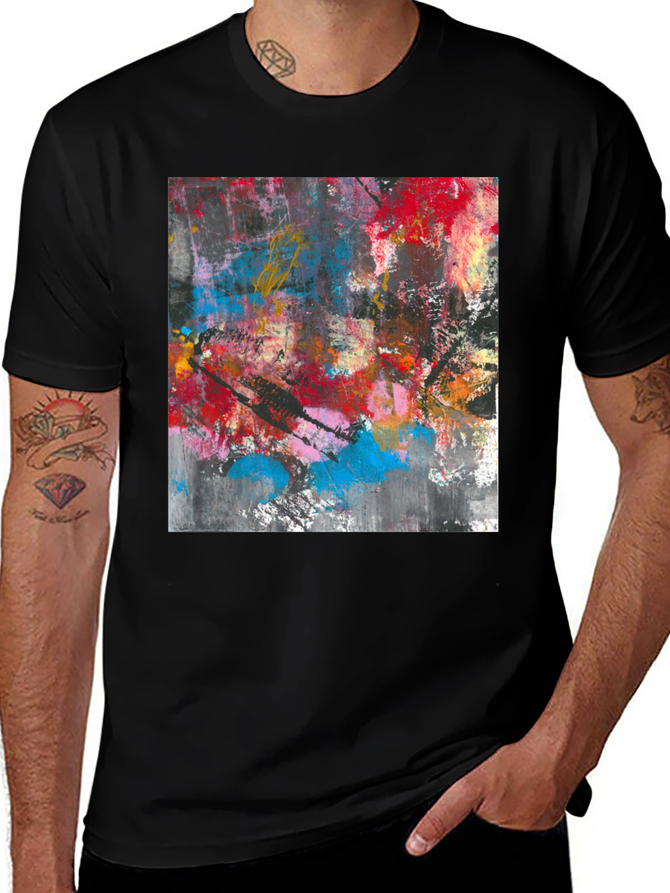 Abstract Art Print T-Shirt - Modern Style