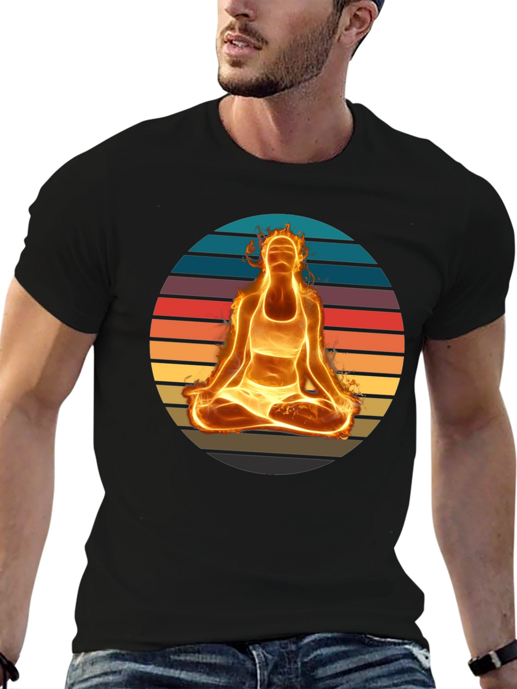 Fiery Yoga Meditation T-Shirt