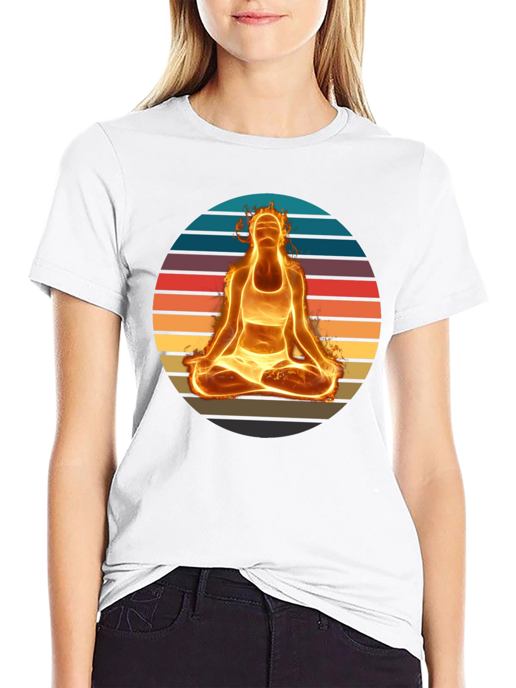 Fiery Yoga Meditation T-Shirt