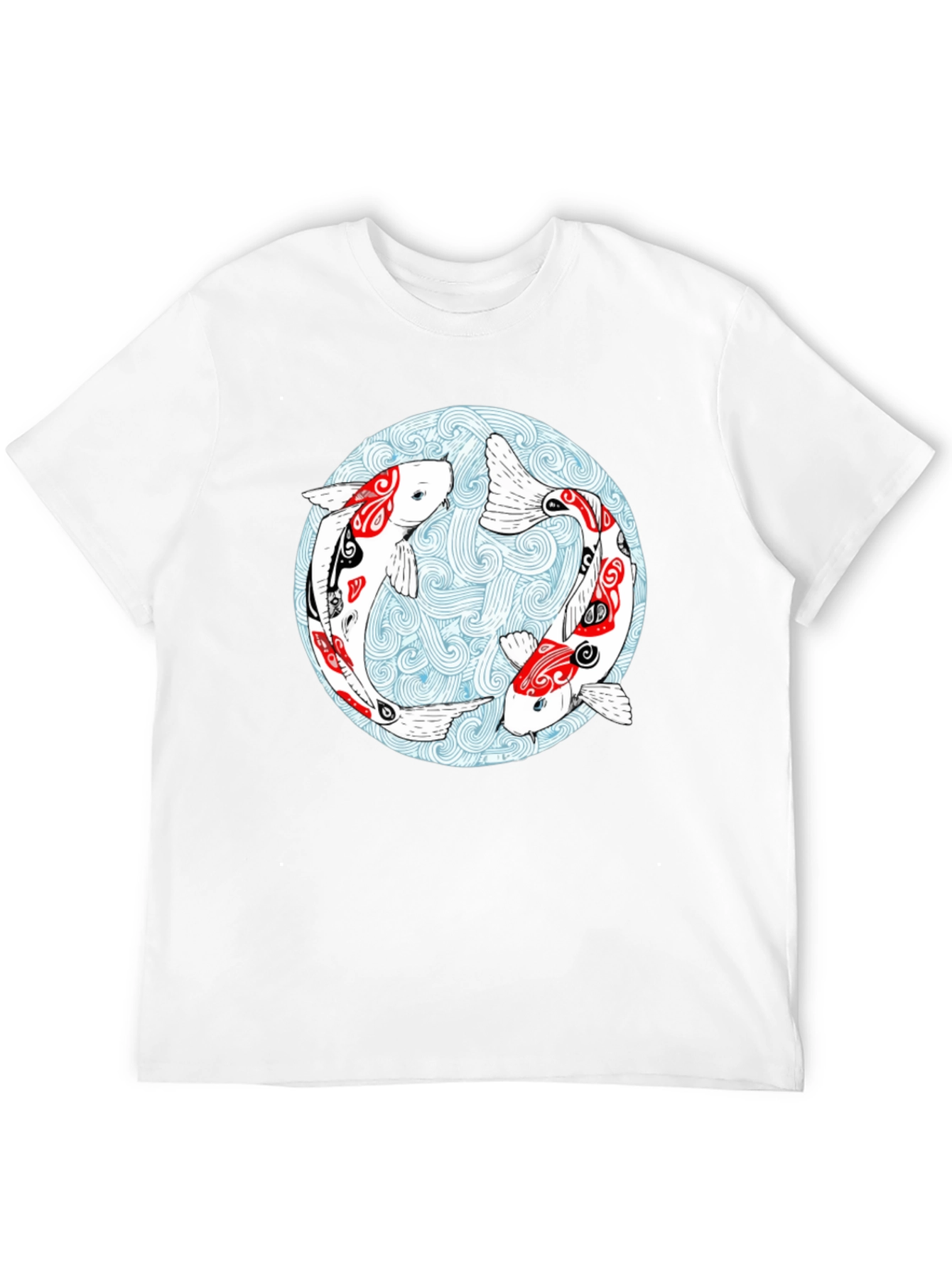 Koi Fish Graphic T-Shirt - Yin Yang Design