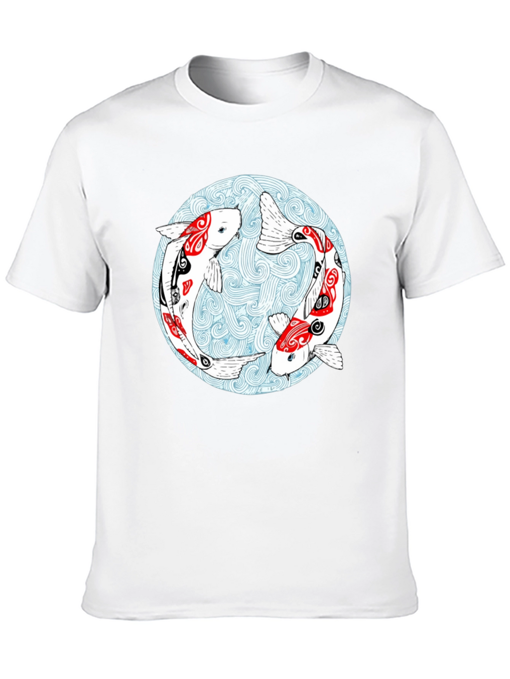 Koi Fish Graphic T-Shirt - Yin Yang Design