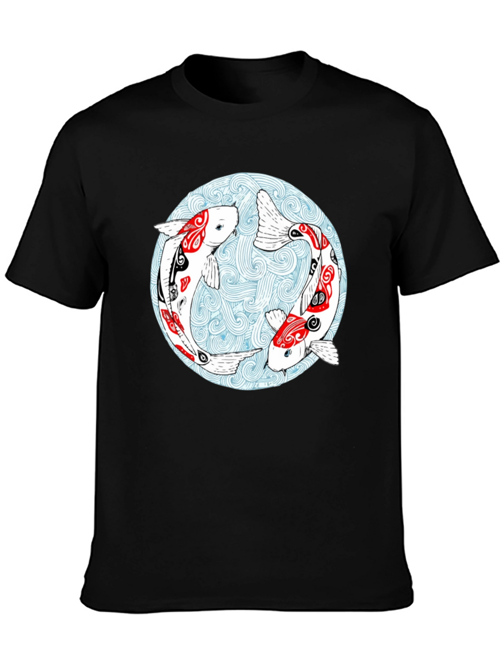 Koi Fish Graphic T-Shirt - Yin Yang Design