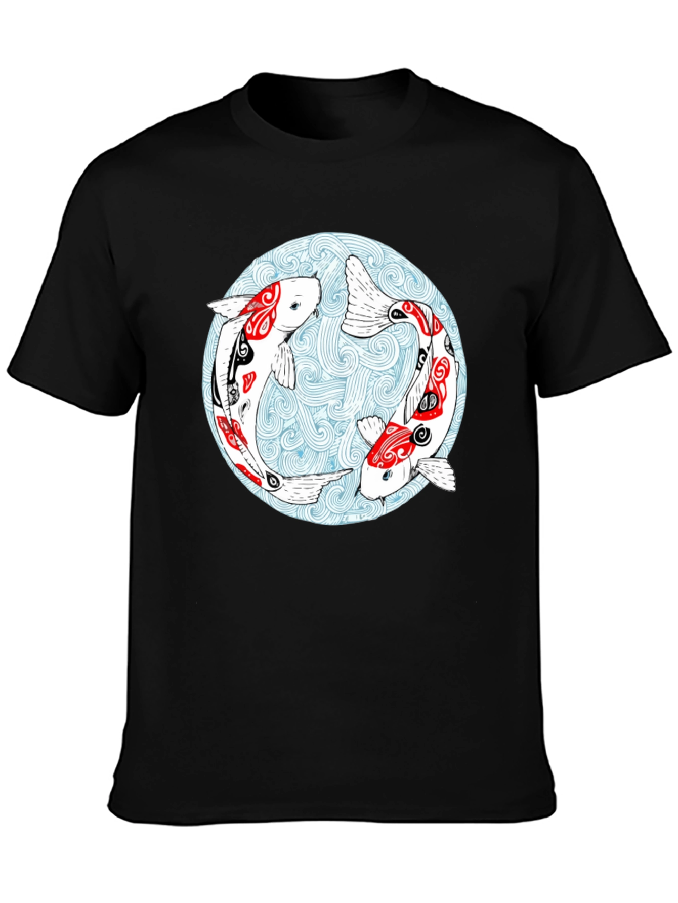 Koi Fish Graphic T-Shirt - Yin Yang Design