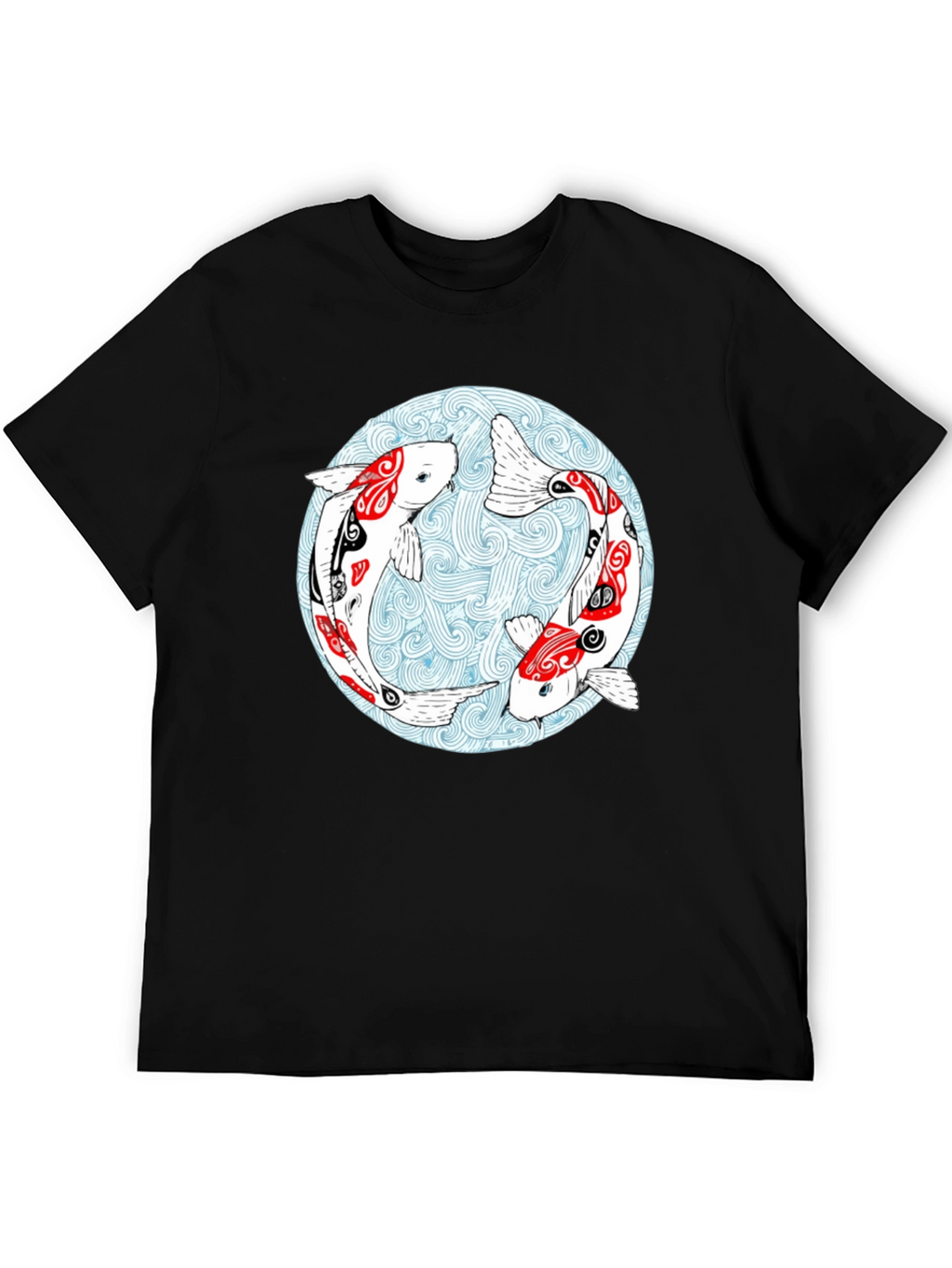 Koi Fish Graphic T-Shirt - Yin Yang Design