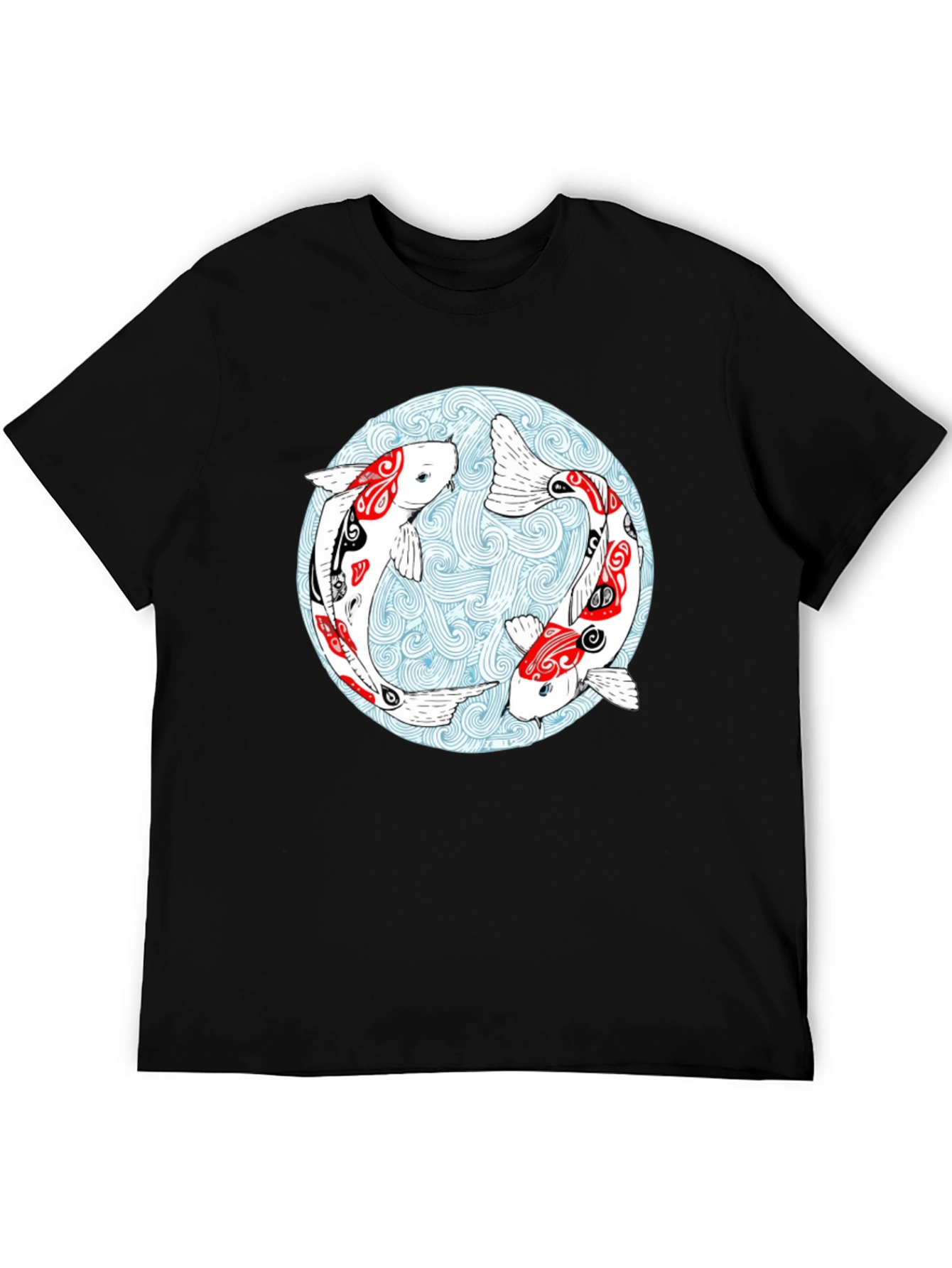 Koi Fish Graphic T-Shirt - Yin Yang Design