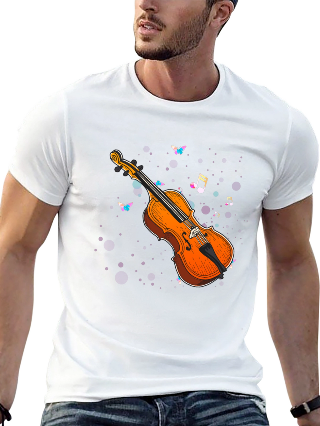 Violin Music Notes Graphic Tee