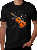 Violin Music Notes Graphic Tee