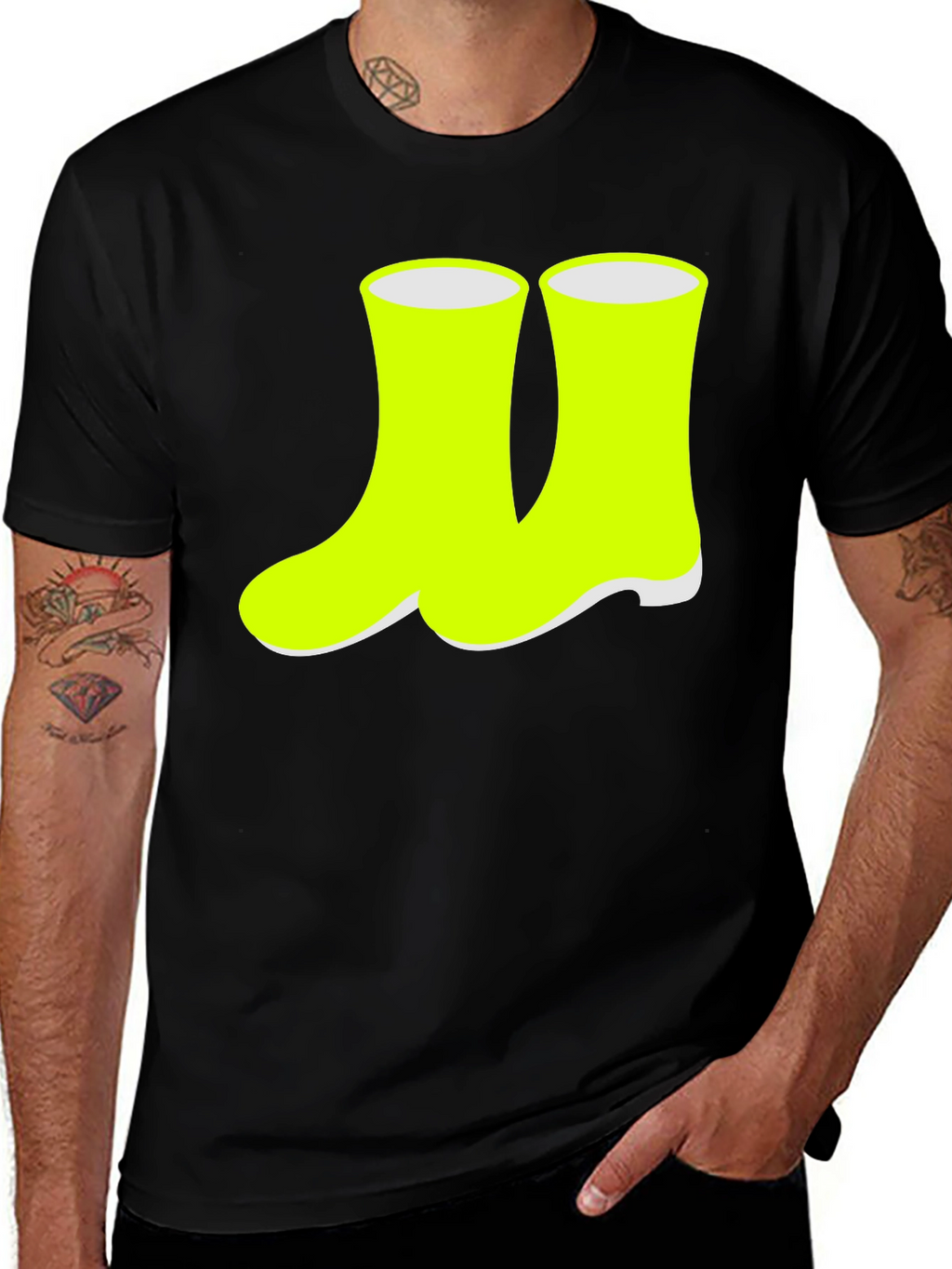 Neon Rain Boots Graphic Tee