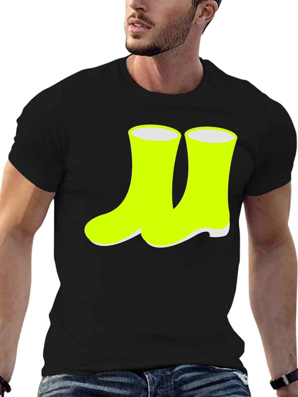 Neon Rain Boots Graphic Tee