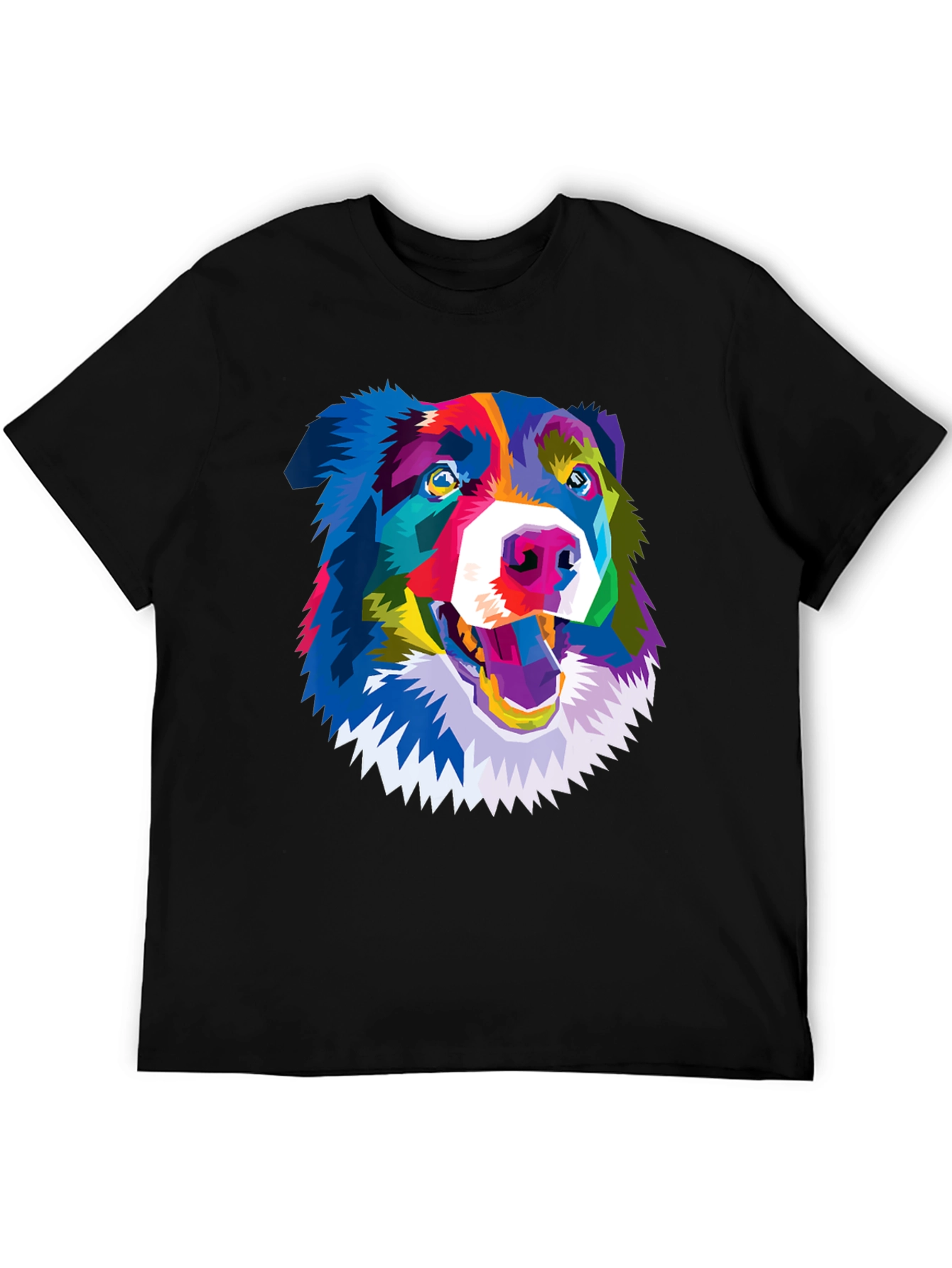 Colorful Dog Graphic T-Shirt - Fun Artistic Design