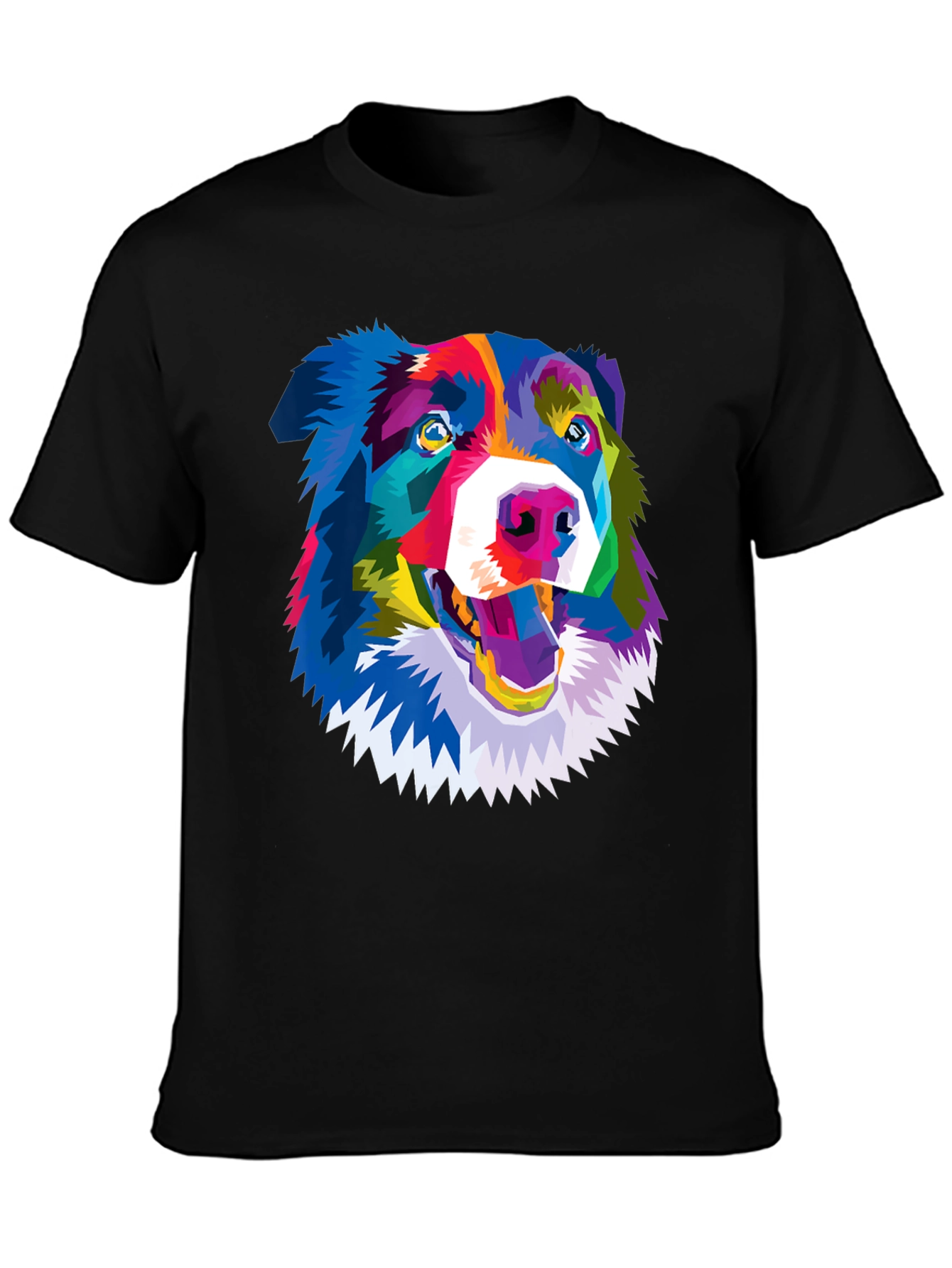 Colorful Dog Graphic T-Shirt - Fun Artistic Design