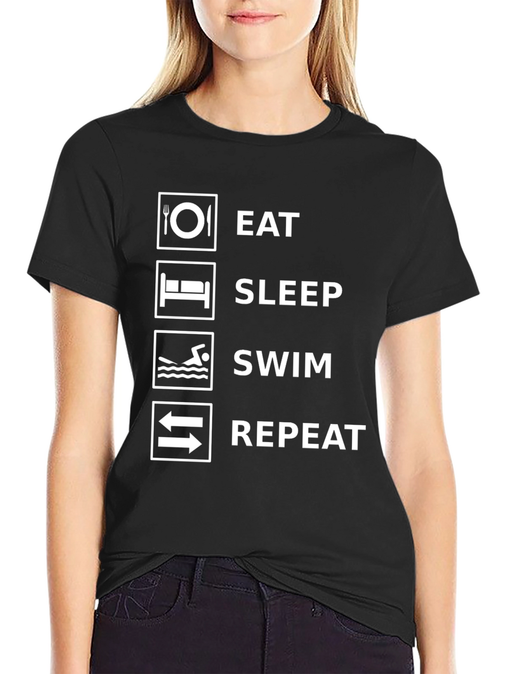 Eat Sleep Swim Repeat Graphic T-Shirt