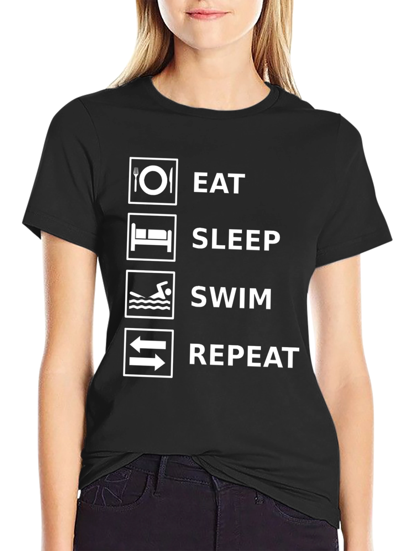 Eat Sleep Swim Repeat Graphic T-Shirt