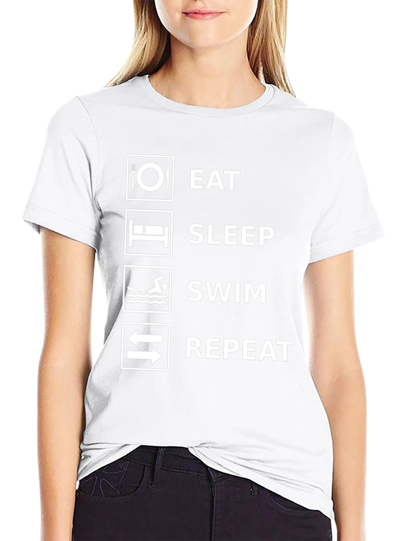 Eat Sleep Swim Repeat Graphic T-Shirt
