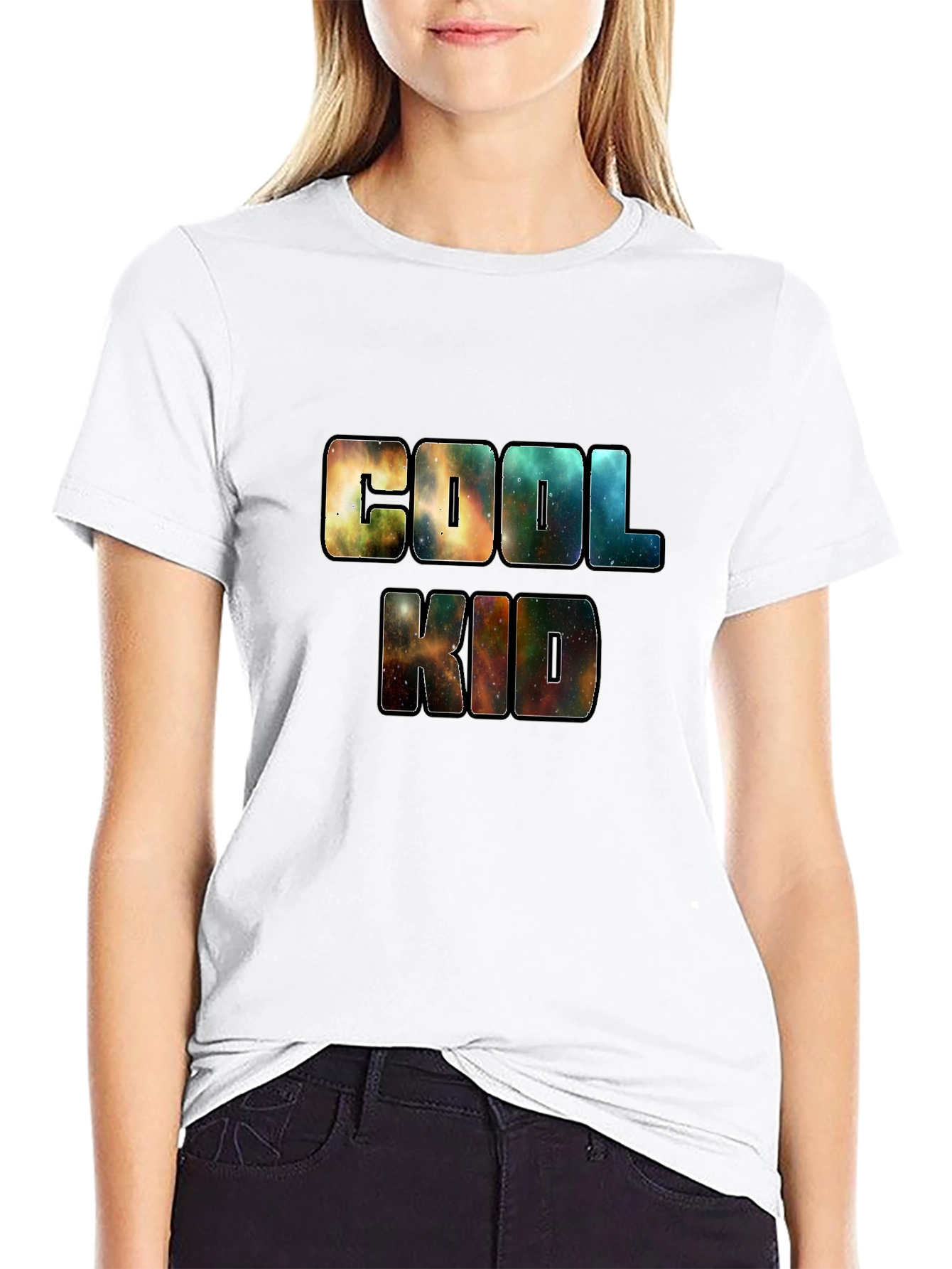 Cool Kid Galaxy Print Black T-Shirt