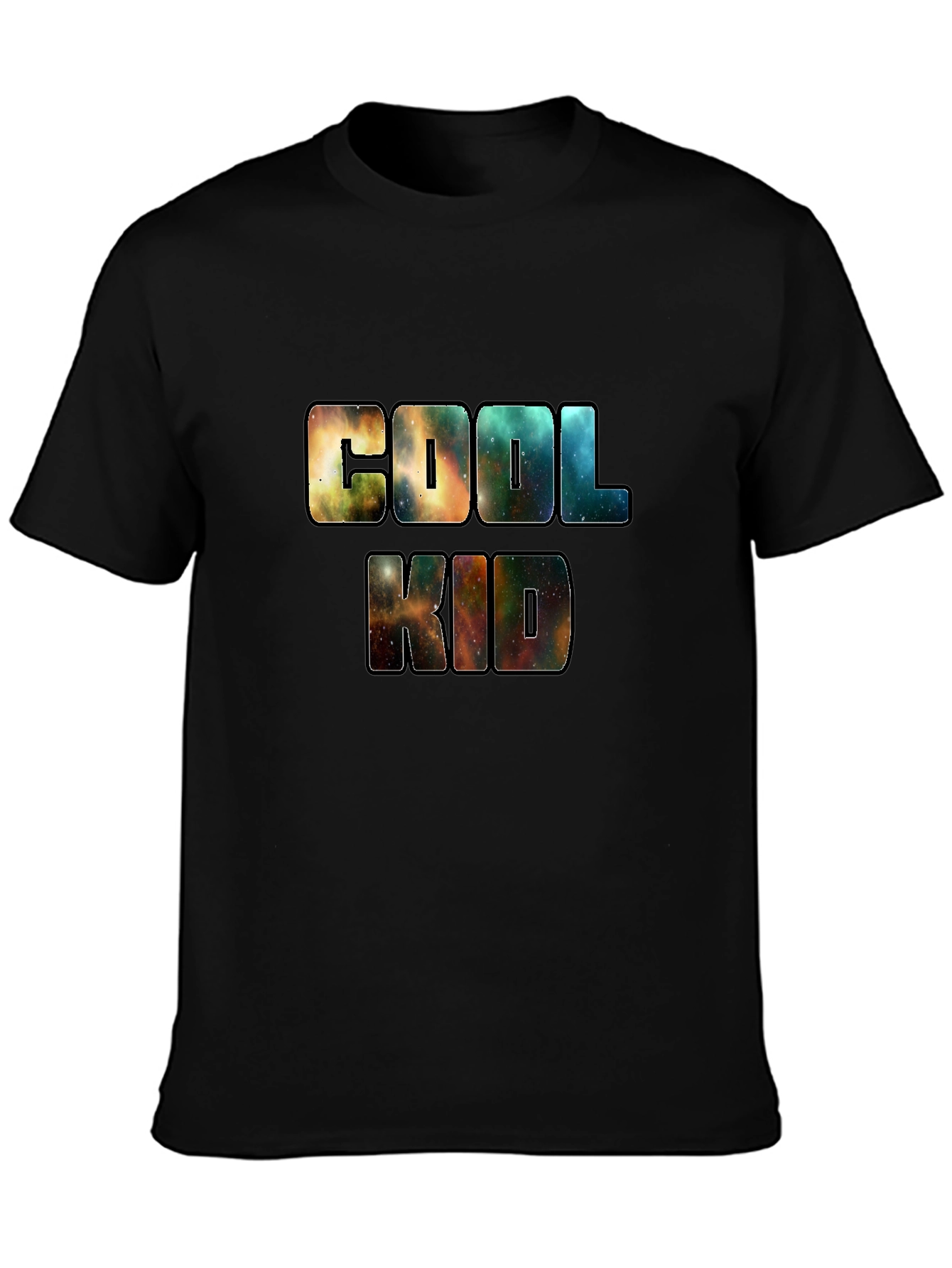 Cool Kid Galaxy Print Black T-Shirt