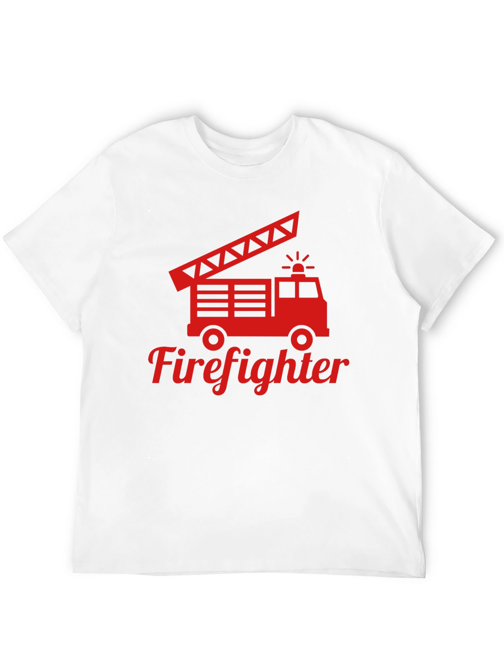 Firefighter Truck Graphic Tee - Red Print on Black