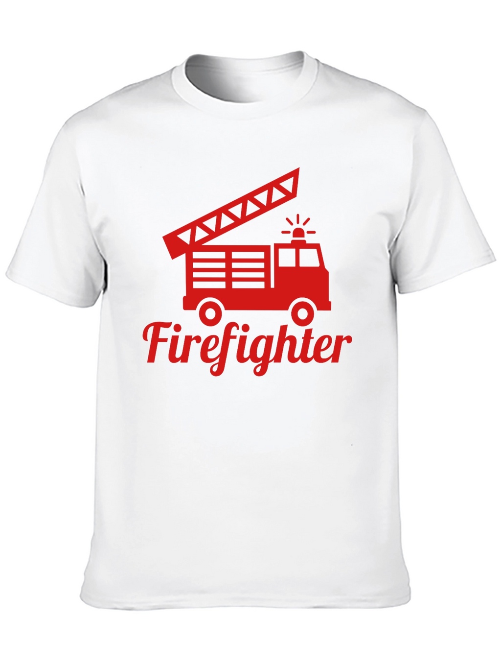 Firefighter Truck Graphic Tee - Red Print on Black