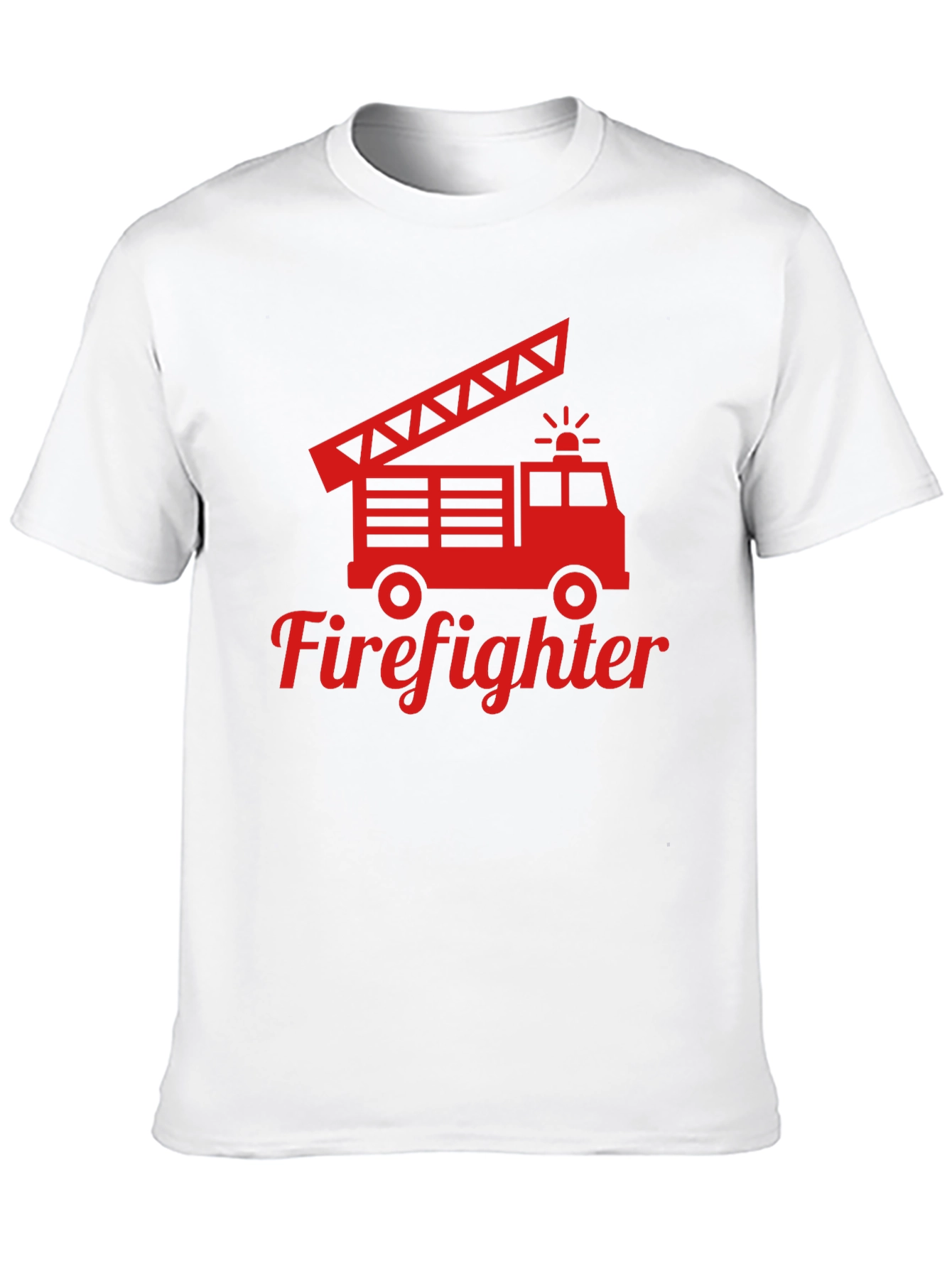 Firefighter Truck Graphic Tee - Red Print on Black