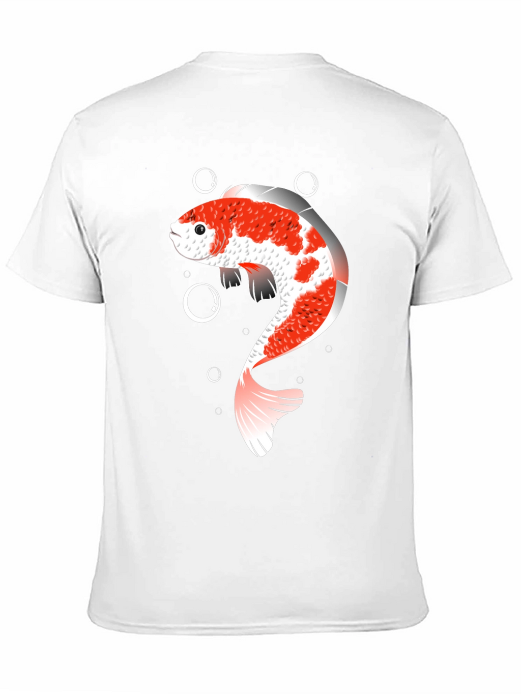 Koi Fish Graphic T-Shirt - Black Cotton Blend