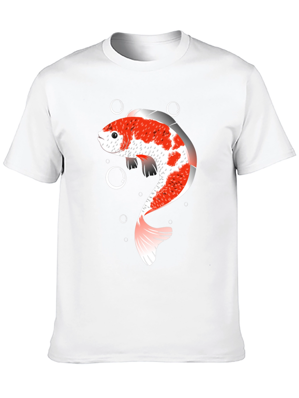 Koi Fish Graphic T-Shirt - Black Cotton Blend