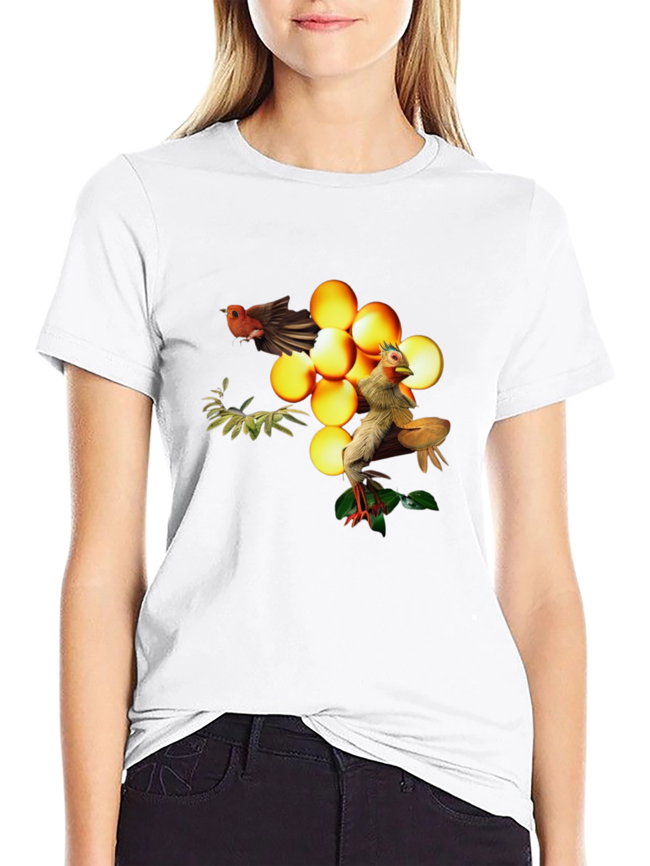 Bird and Egg Graphic T-Shirt - Unique Design