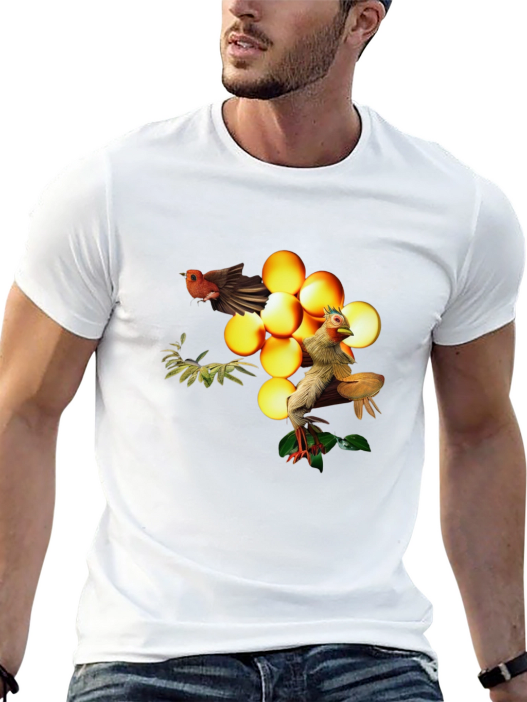 Bird and Egg Graphic T-Shirt - Unique Design