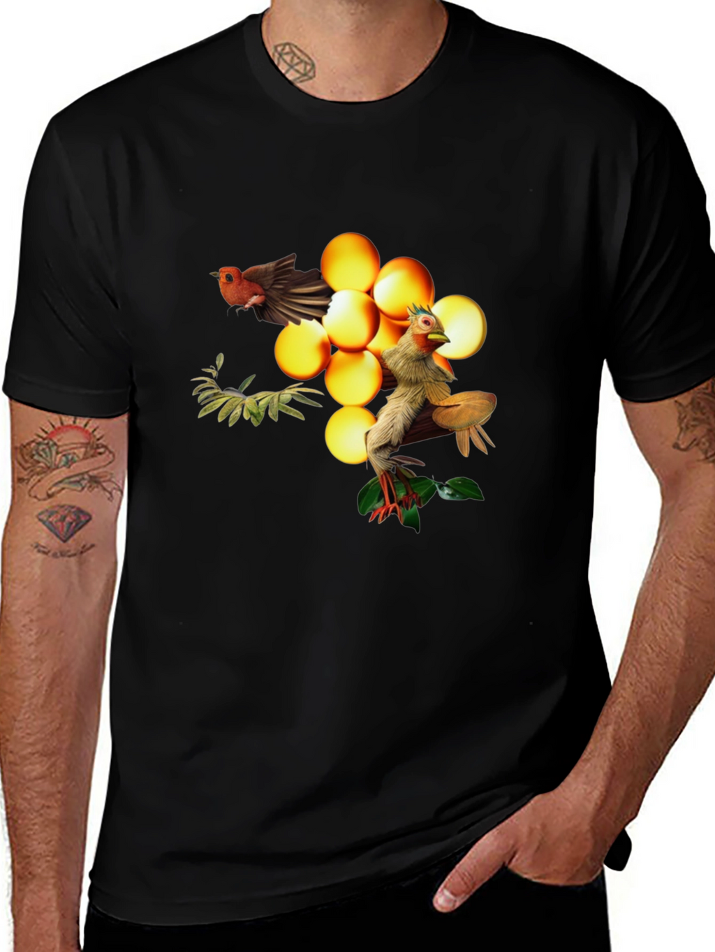 Bird and Egg Graphic T-Shirt - Unique Design