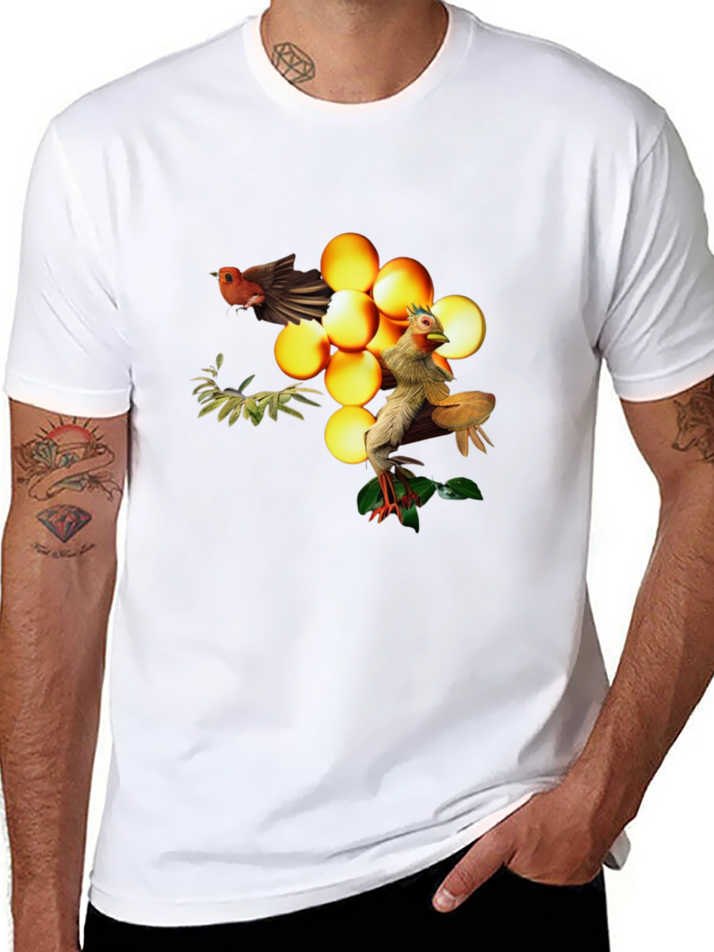 Bird and Egg Graphic T-Shirt - Unique Design