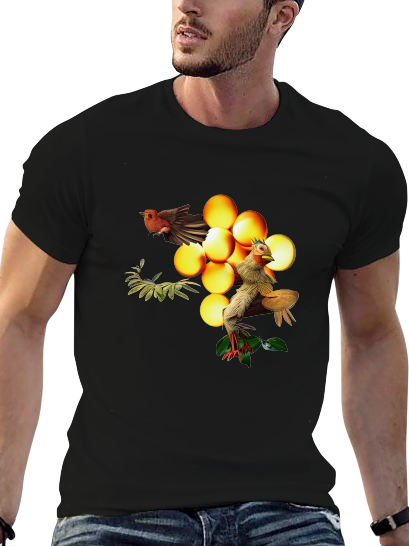 Bird and Egg Graphic T-Shirt - Unique Design