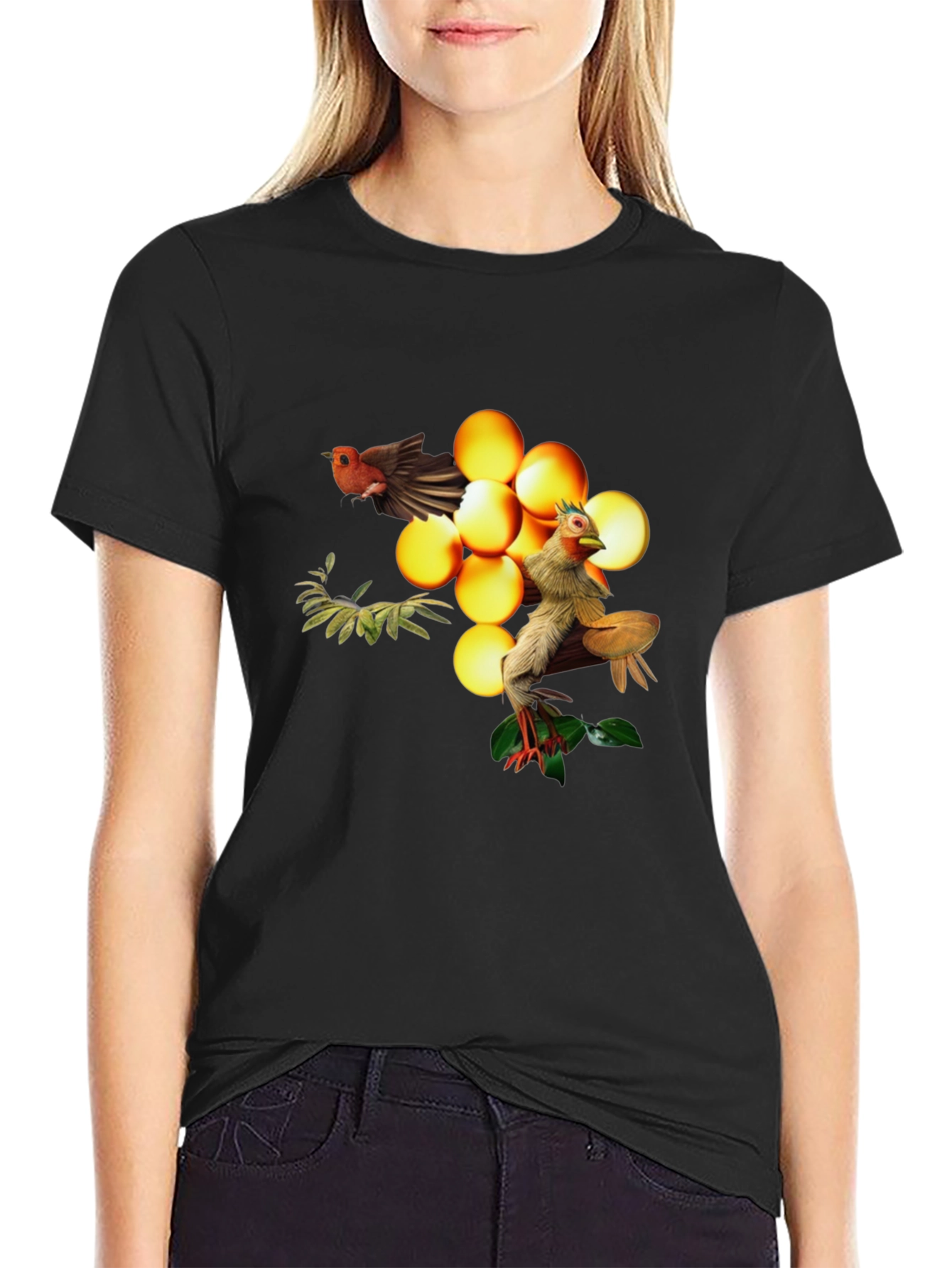 Bird and Egg Graphic T-Shirt - Unique Design