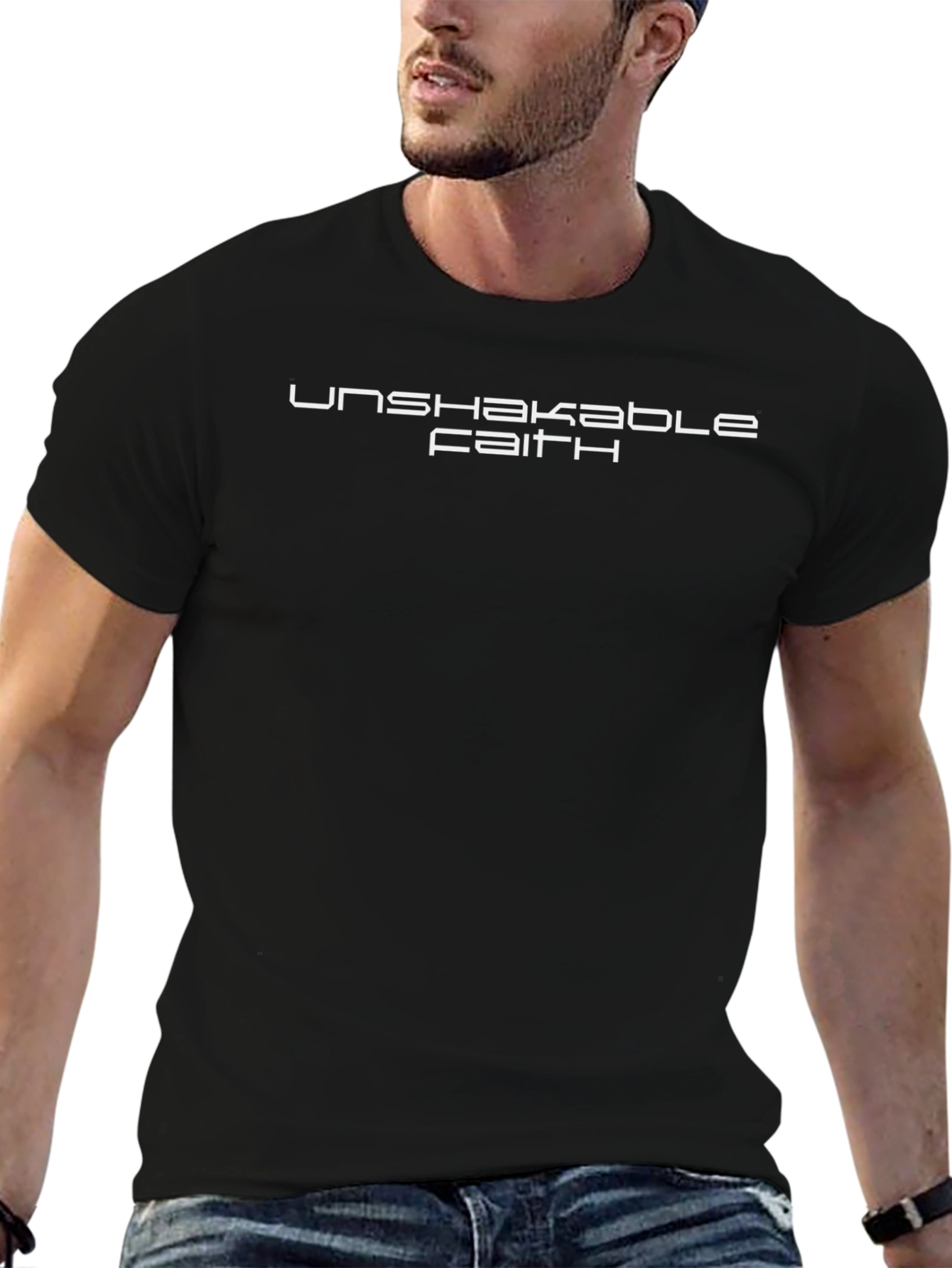 Unshakable Faith Black T-Shirt - Modern Graphic Tee