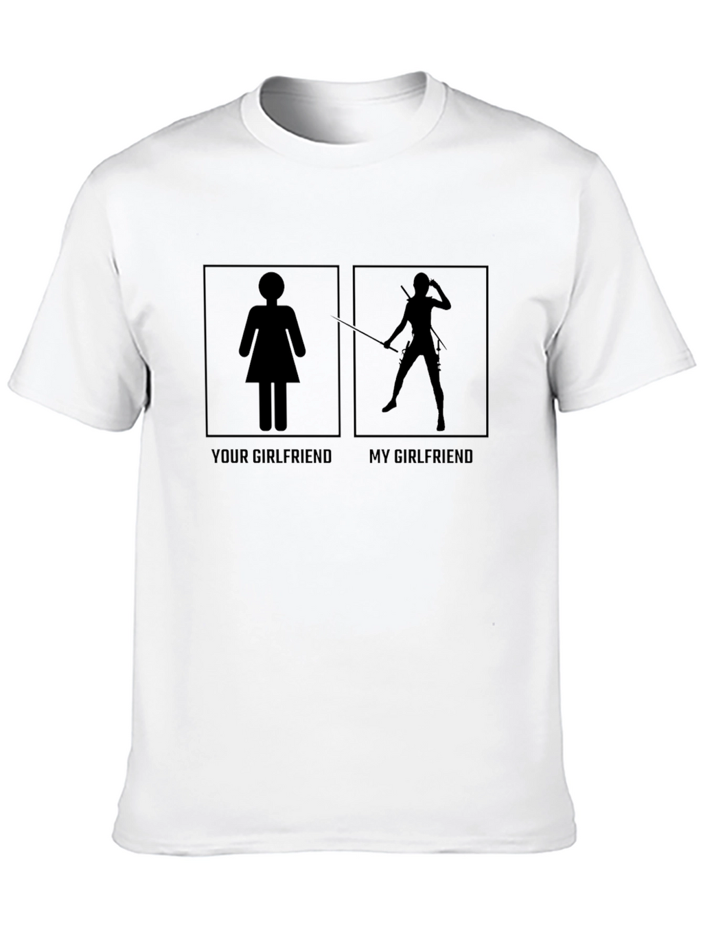 Funny My Girlfriend Graphic Tee - Black