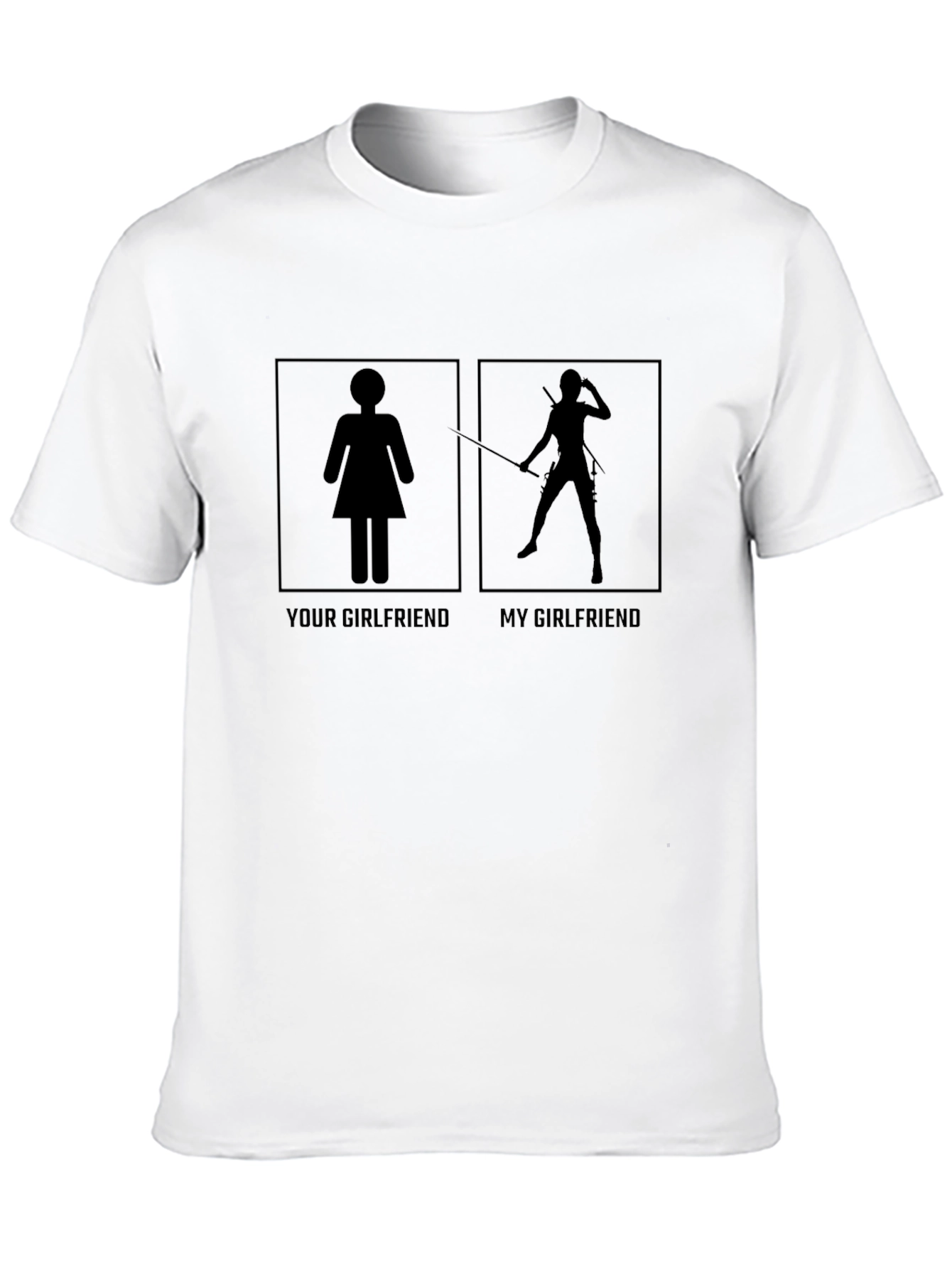 Funny My Girlfriend Graphic Tee - Black