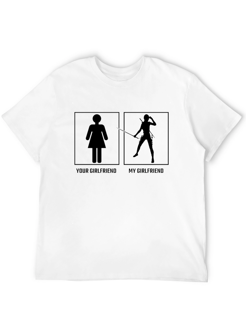 Funny My Girlfriend Graphic Tee - Black