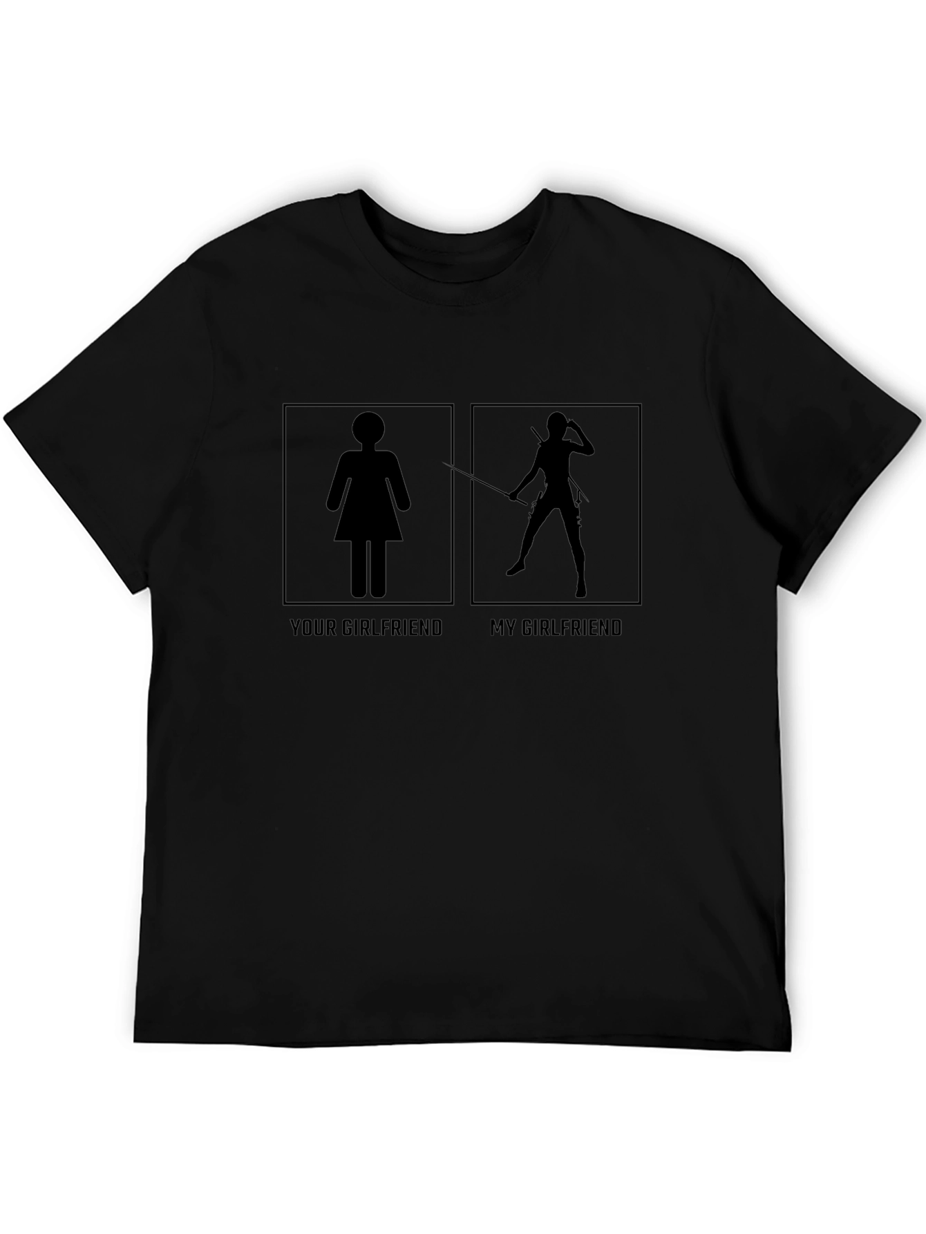 Funny My Girlfriend Graphic Tee - Black