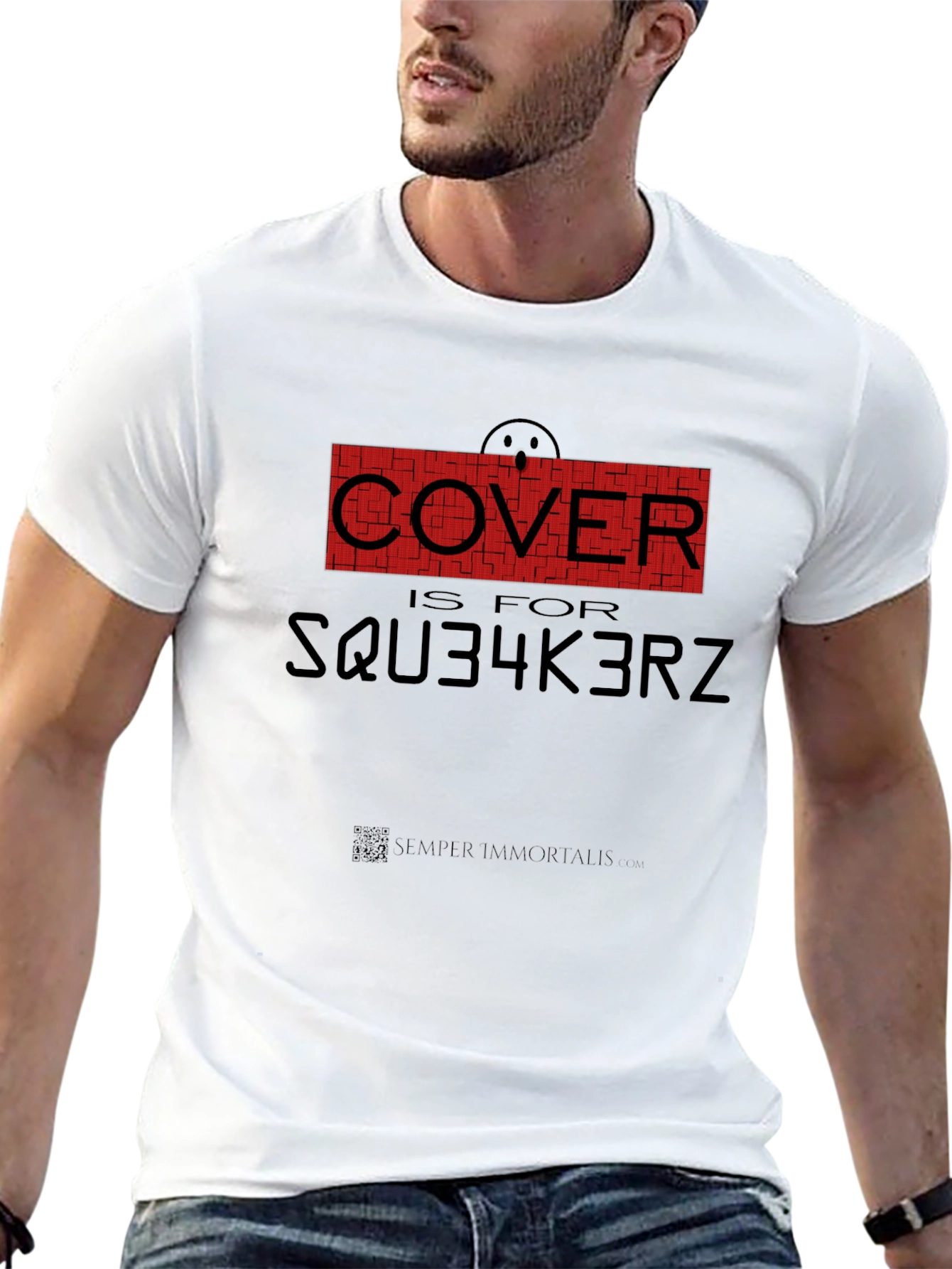Humorous Cover is for SQU34K3RZ Black T-Shirt
