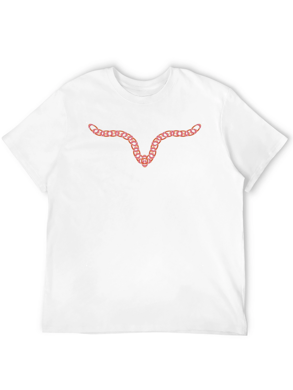 Mens Black T-Shirt with Steer Head Chain Design