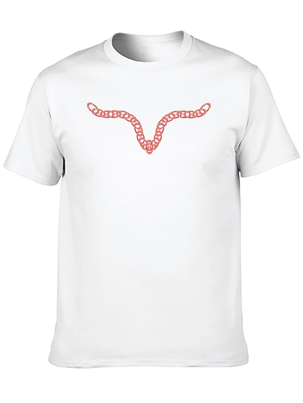 Mens Black T-Shirt with Steer Head Chain Design