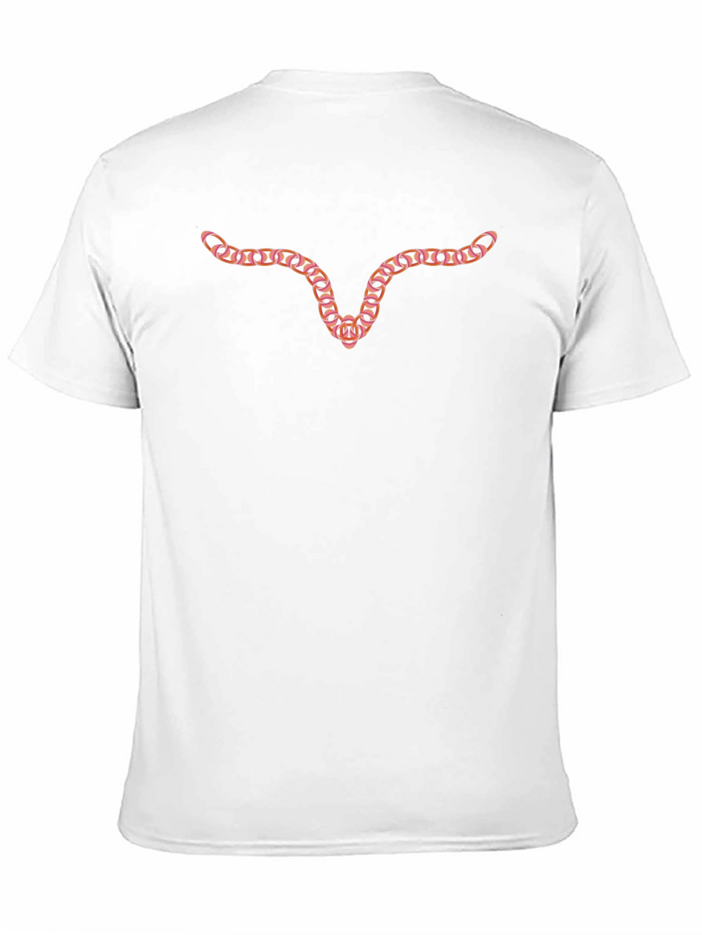 Mens Black T-Shirt with Steer Head Chain Design