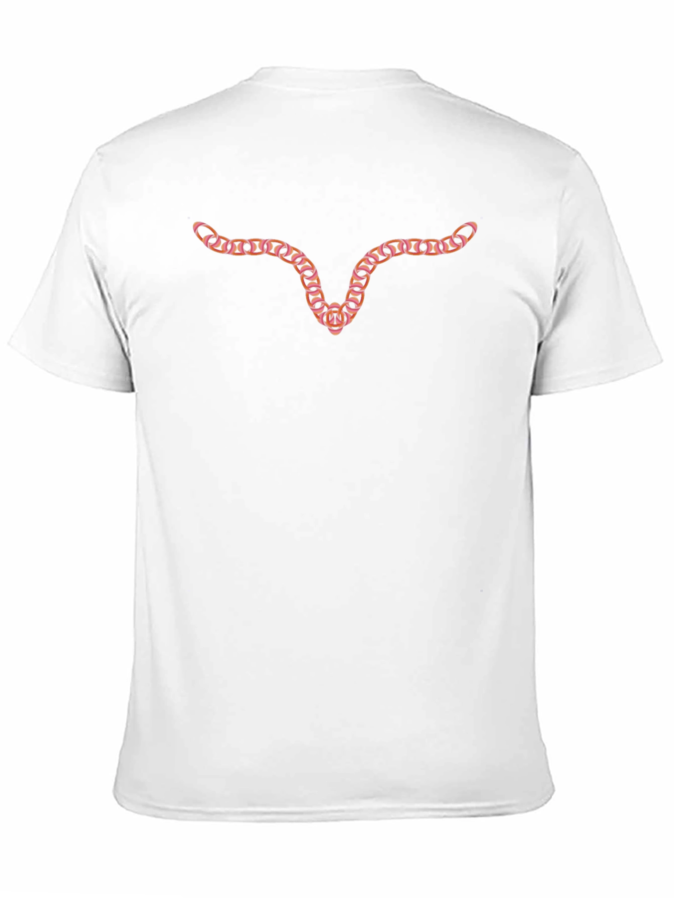 Mens Black T-Shirt with Steer Head Chain Design