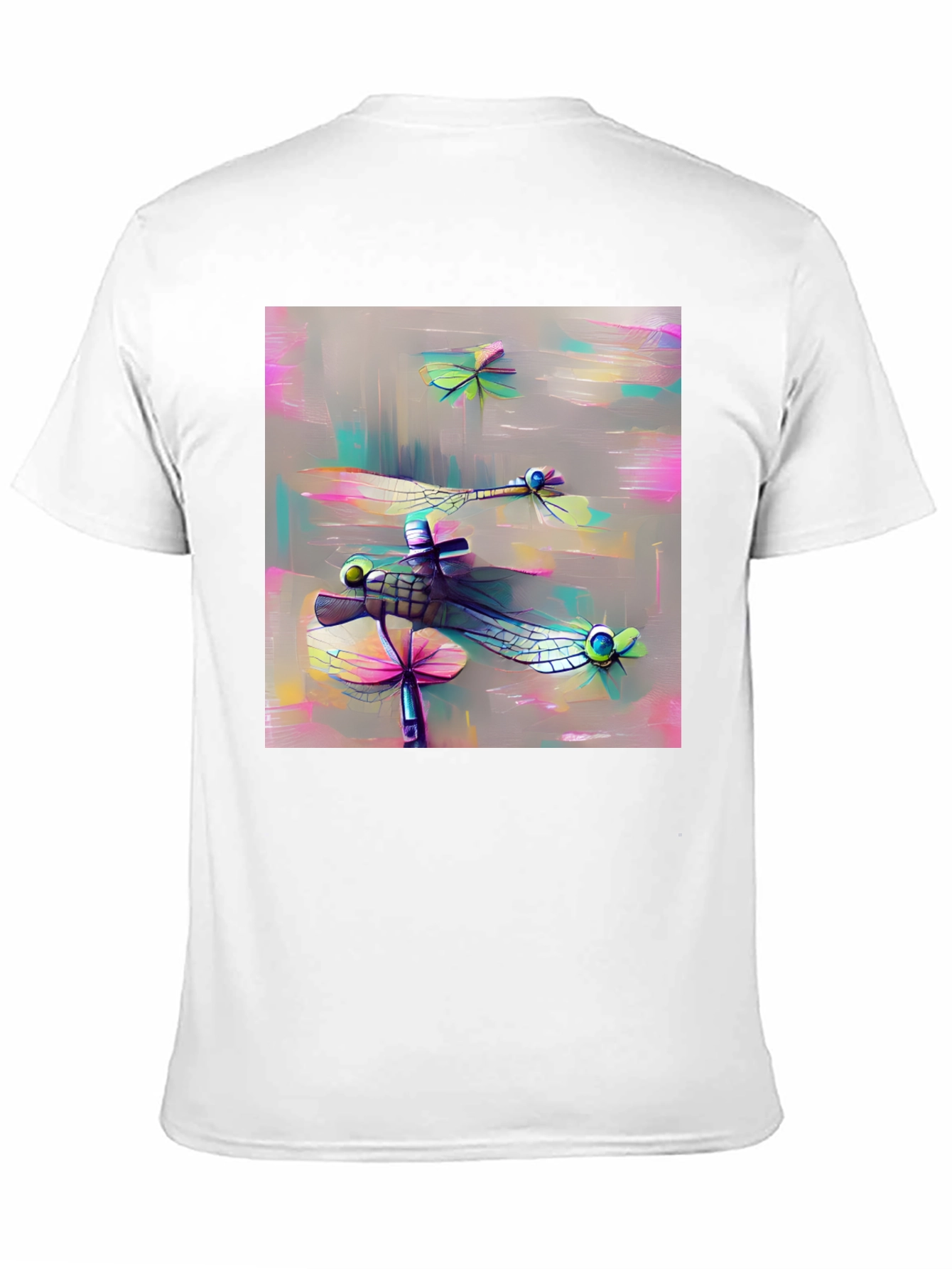 Dragonfly Art Graphic Tee - Black Casual T-Shirt