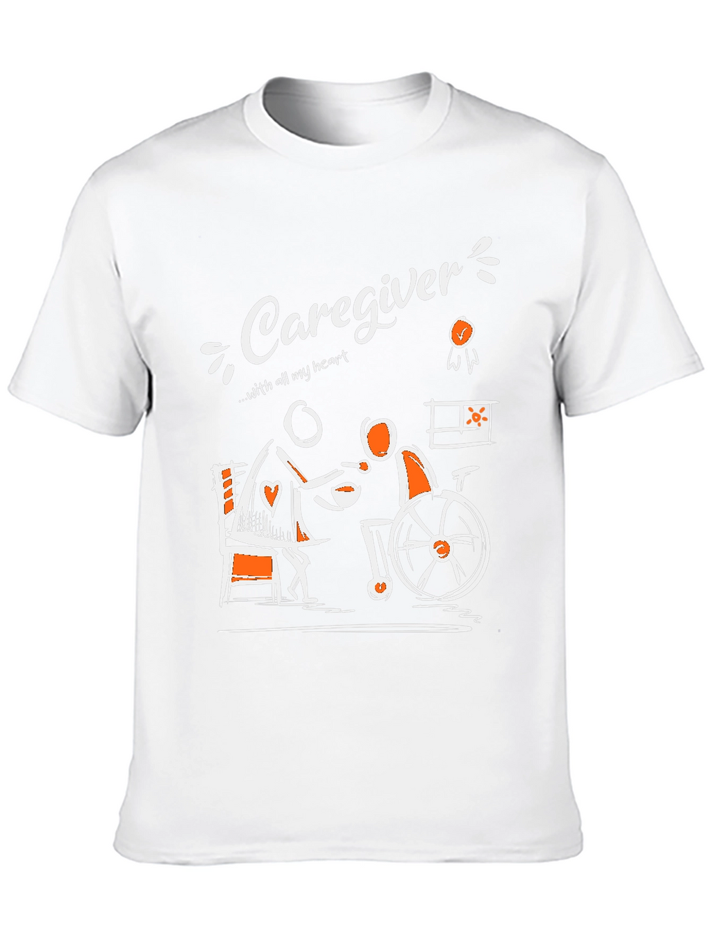 Caregiver T-Shirt - With All My Heart Graphic Tee