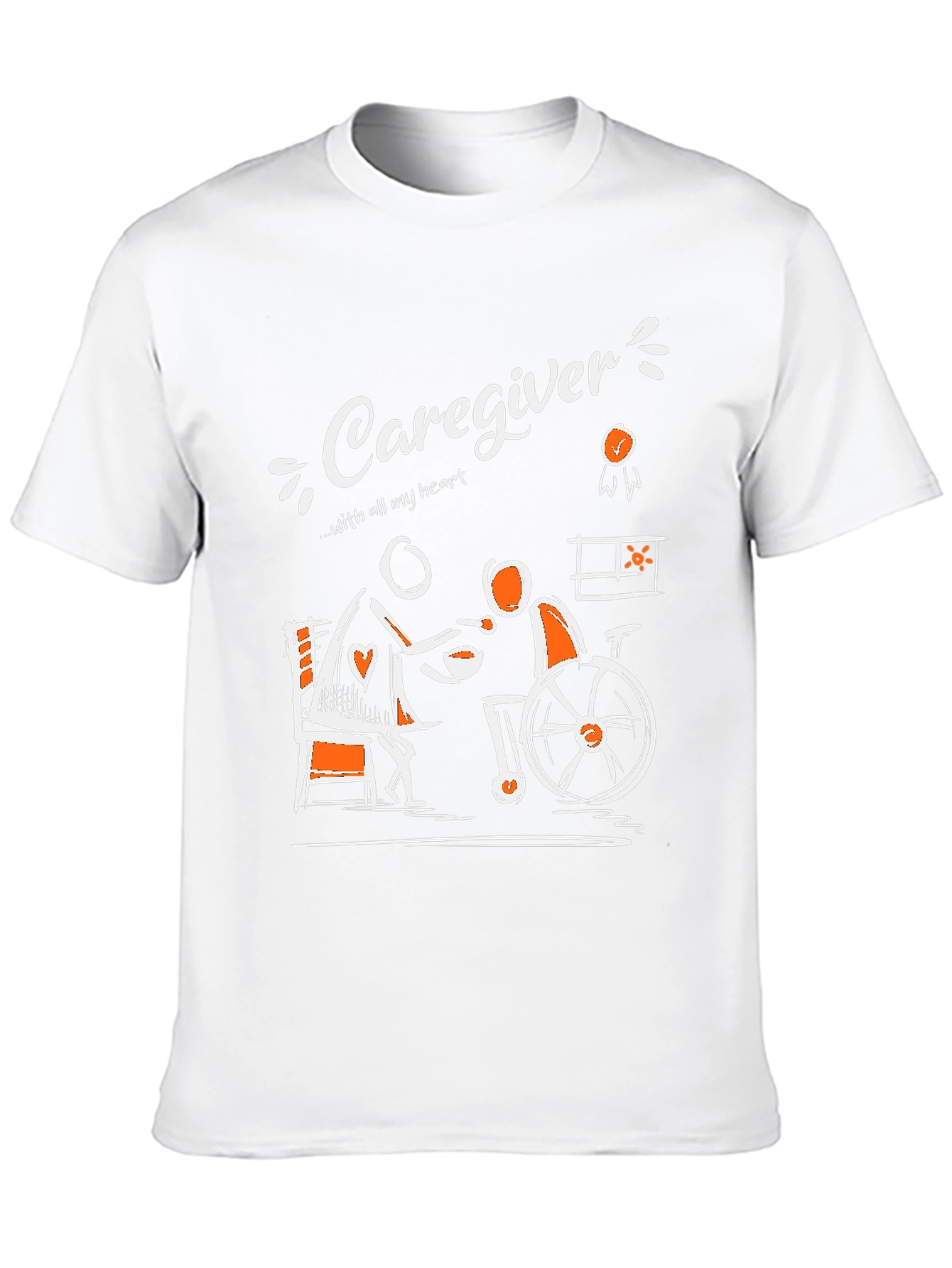 Caregiver T-Shirt - With All My Heart Graphic Tee
